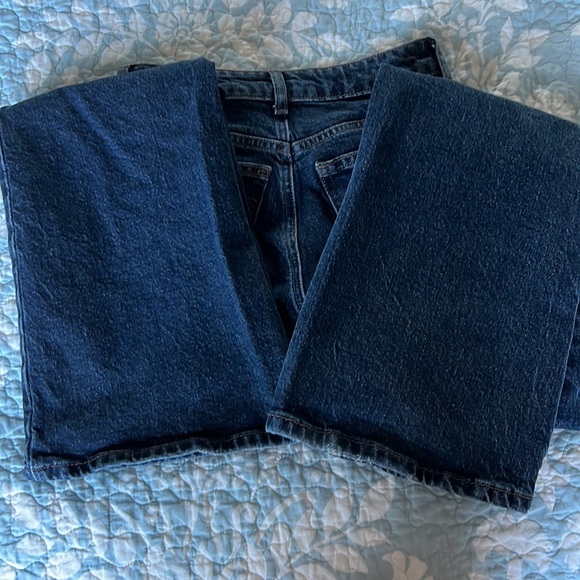Topshop relaxed flare jeans in blue black - Picture 7 of 7